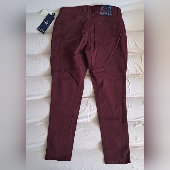 Womens Chaps Mid Rise•Comfort Elastic•Slim Leg•Size 14•Red - Picture 2 of 3
